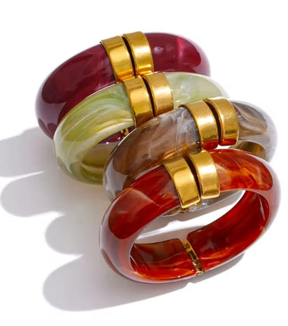 Autumn Aura Multicolor Acrylic Thick Bracelet