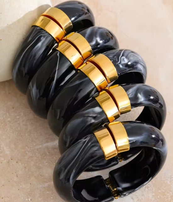 Autumn Aura Multicolor Acrylic Thick Bracelet