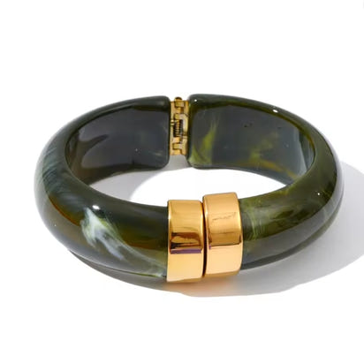 Autumn Aura Multicolor Acrylic Thick Bracelet