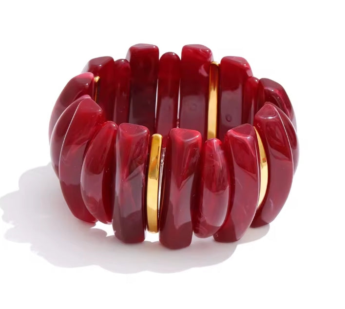 Autumn Aura Wide Acrylic Resin Statement Bracelet