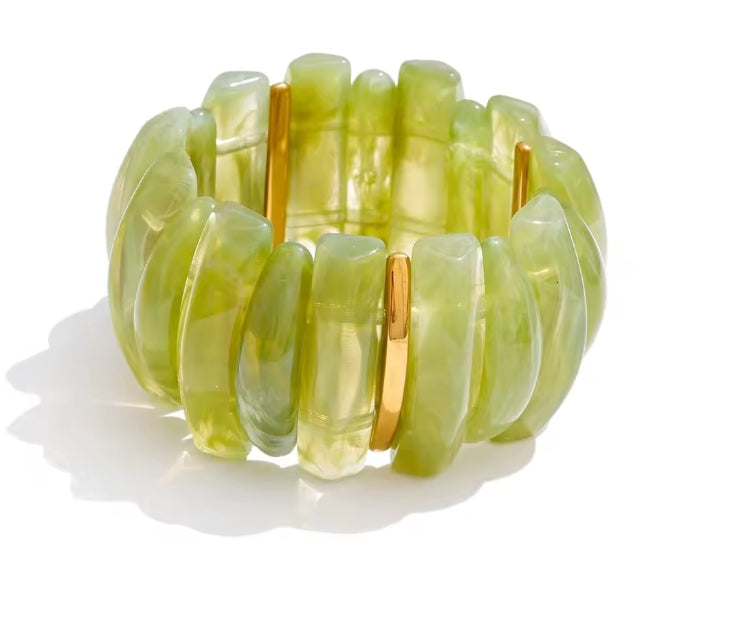 Autumn Aura Wide Acrylic Resin Statement Bracelet