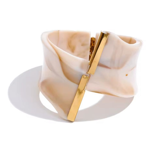 Autumn Aura Multi-Color Acrylic Wide Statement Bracelet