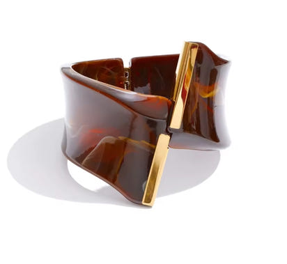 Autumn Aura Multi-Color Acrylic Wide Statement Bracelet