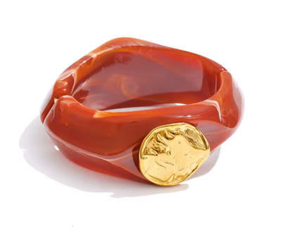 Autumn Aura Multi-Color Resin Wide Bracelet