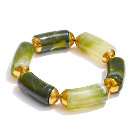 Autumn Aura Resin Cylinder Handmade Bracelet