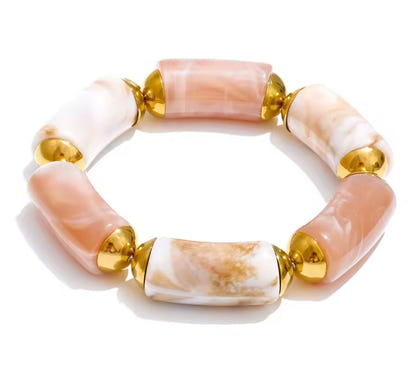 Autumn Aura Resin Cylinder Handmade Bracelet