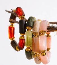 Autumn Aura Resin Cylinder Handmade Bracelet