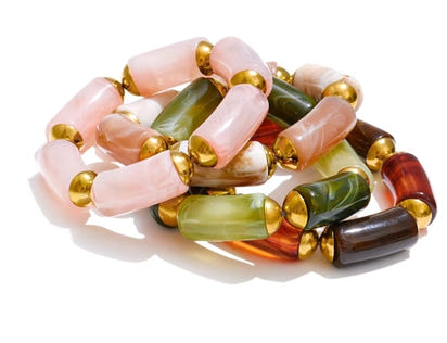 Autumn Aura Resin Cylinder Handmade Bracelet