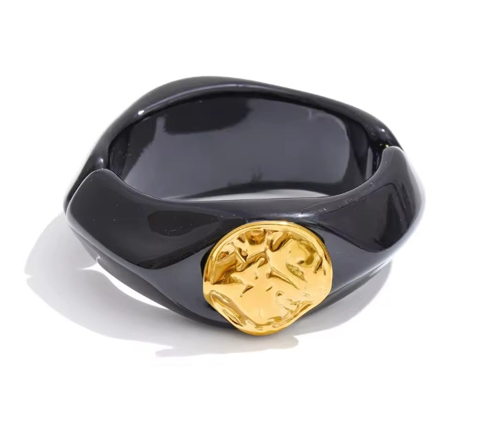 Autumn Aura Multi-Color Resin Wide Bracelet