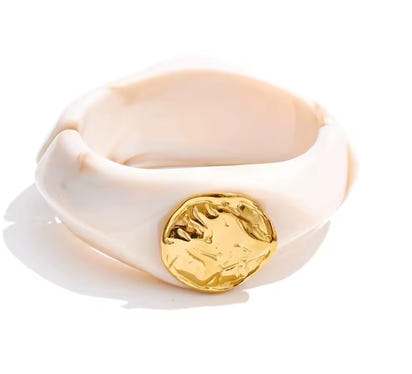 Autumn Aura Multi-Color Resin Wide Bracelet