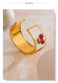 White Cherry Cuff Bracelet