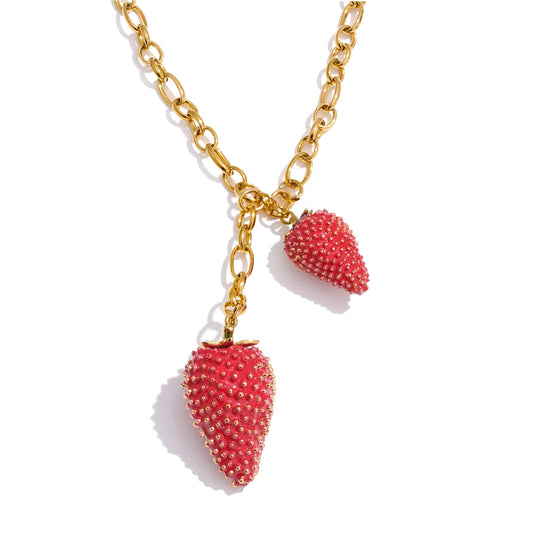 Sweet Strawberry Pendant Necklace