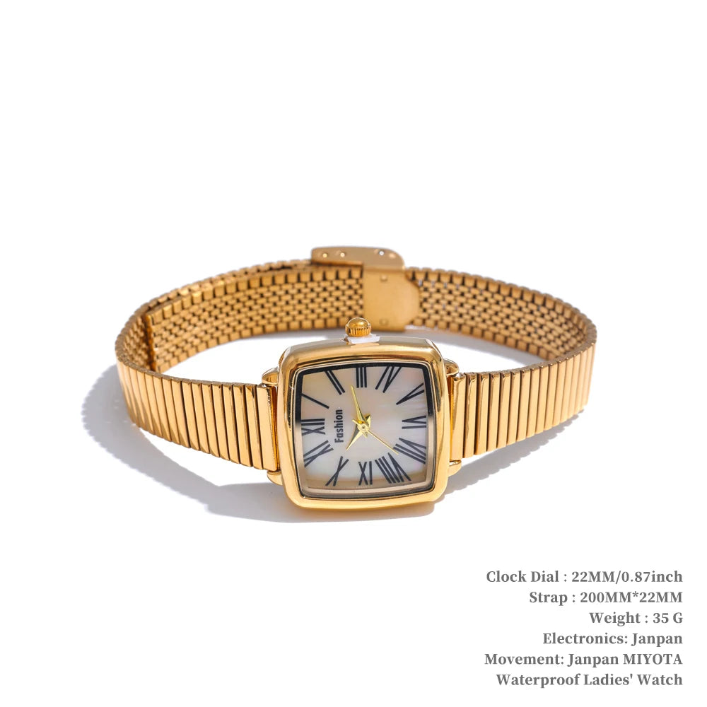 Steeletta Fashion Stainless Steel Ladies’ Watch – 18K Gold Plated