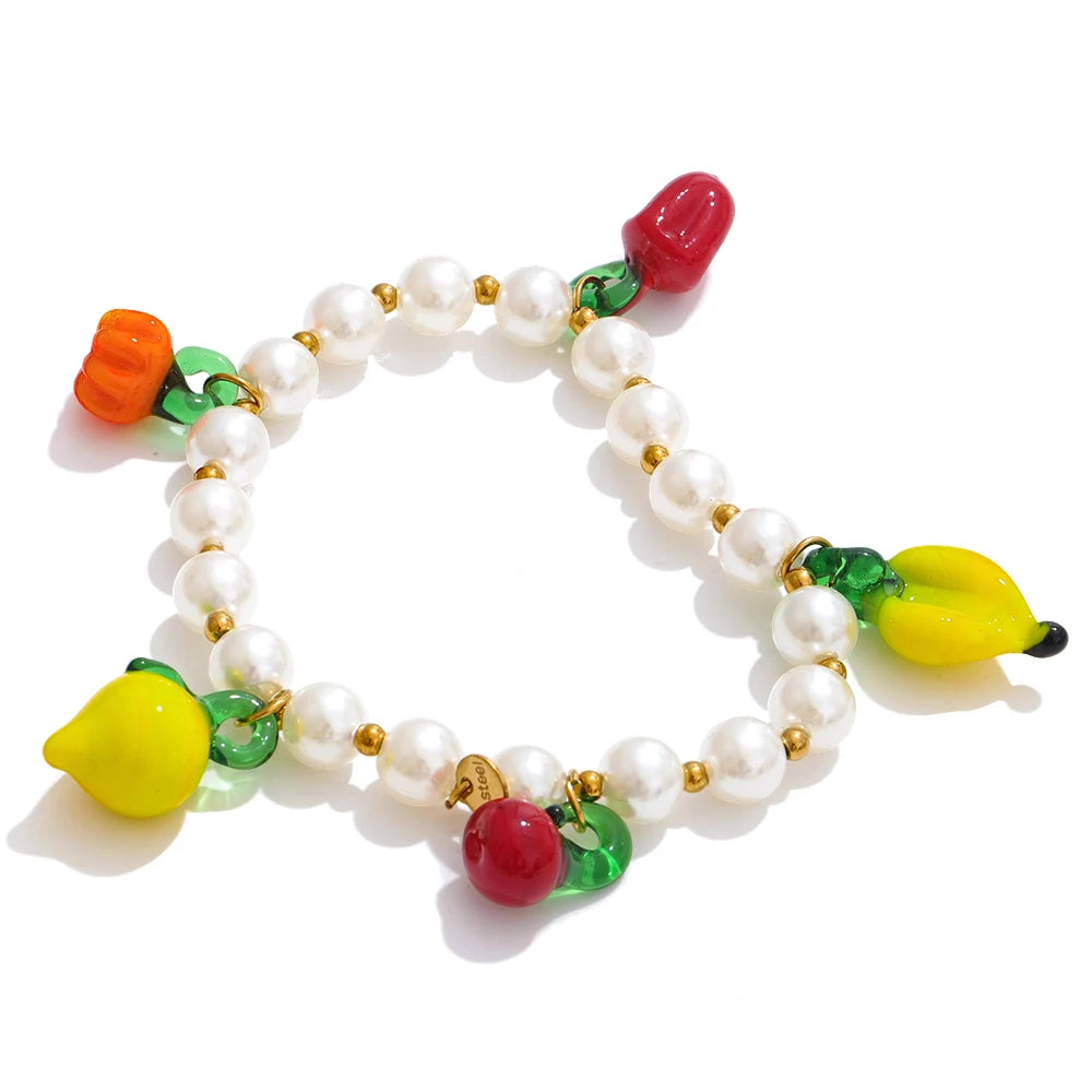 Fruity Bead Charm Bracelets