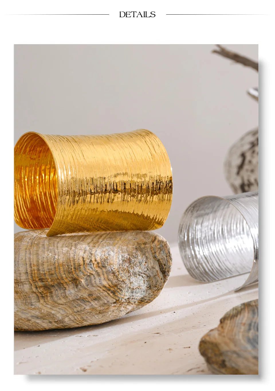 Steeletta Statement Big Wide Stainless Steel Bracelet