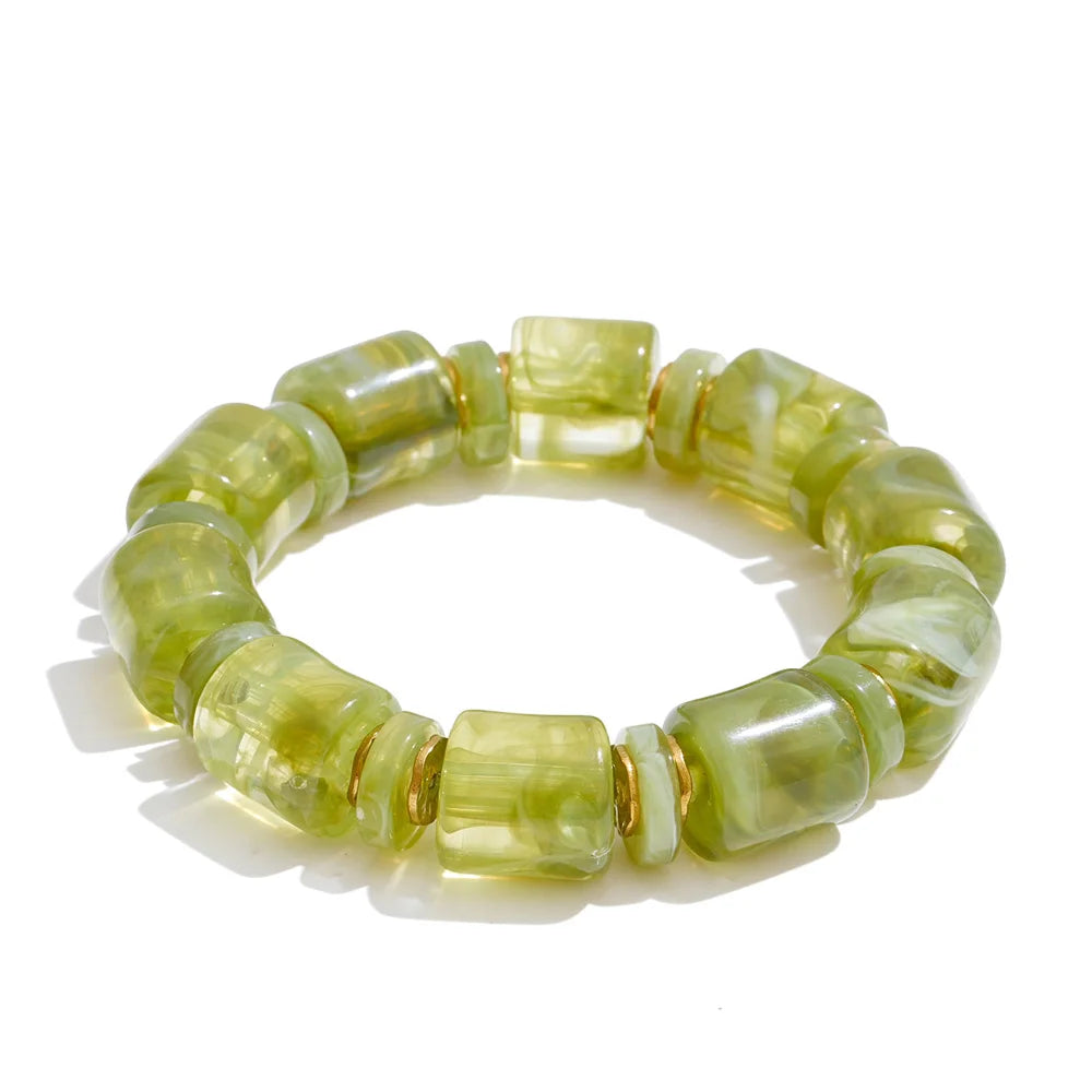 Autumn Aura Multi-Color Resin Bead Chain Bracelet