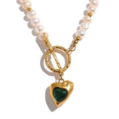Amara Heart Pearl Necklace