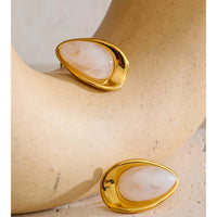 Autumn Aura Resin Oval Stud Earrings
