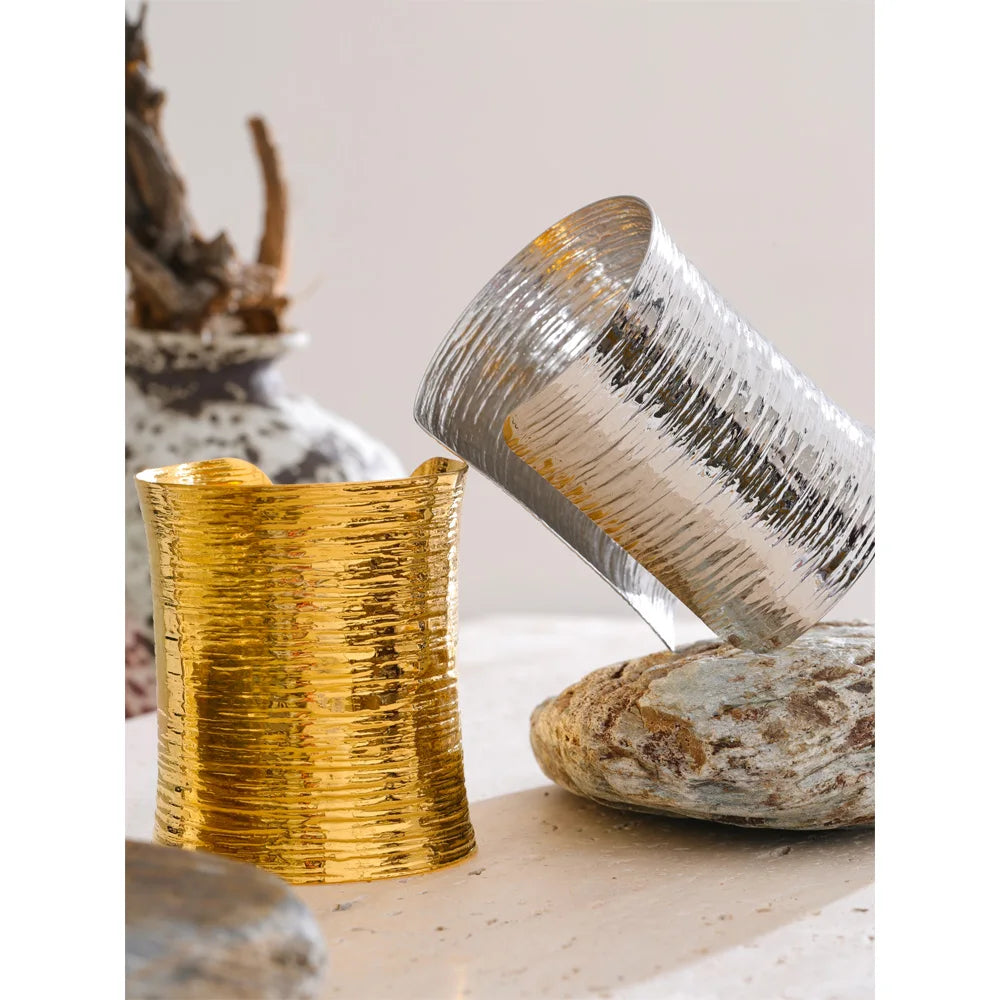 Steeletta Statement Big Wide Stainless Steel Bracelet