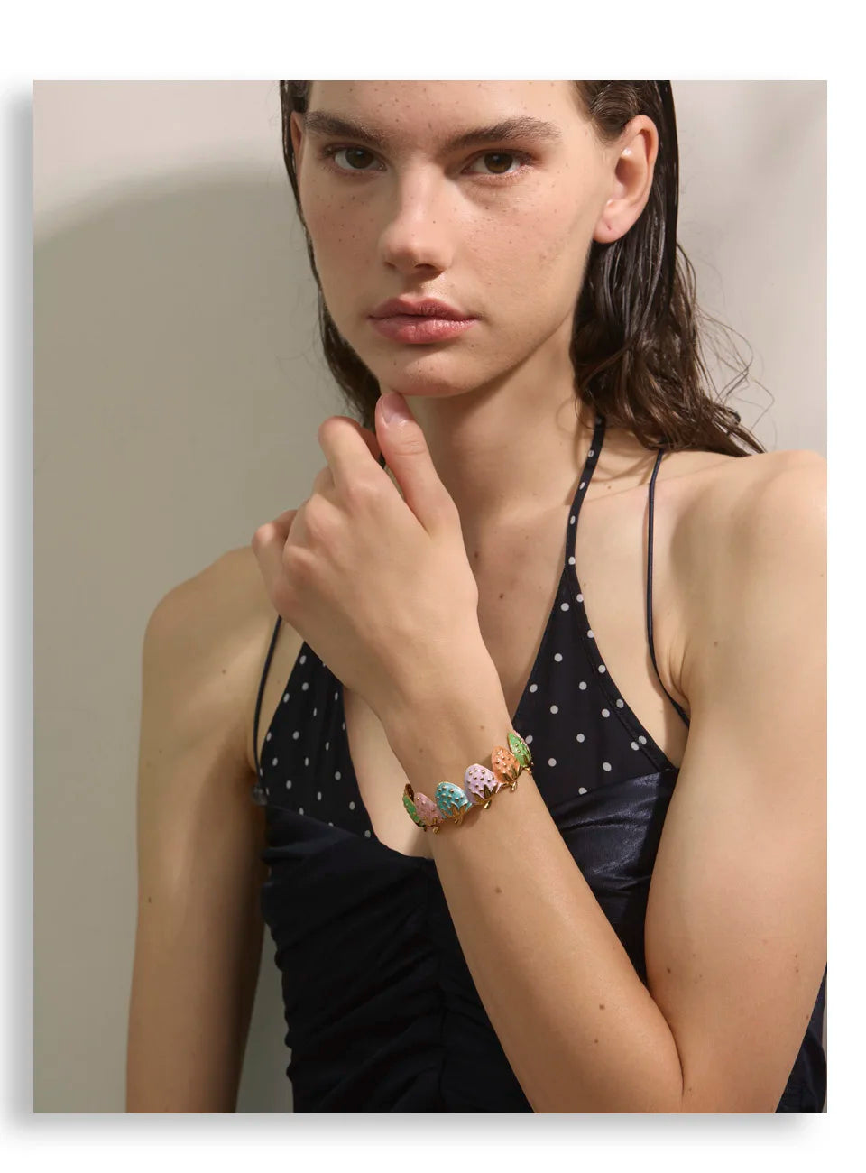 Sweet Strawberry Cuff Bracelet