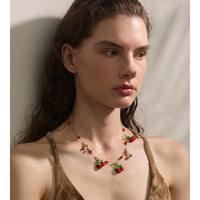Crimson Cherry Drop Necklace