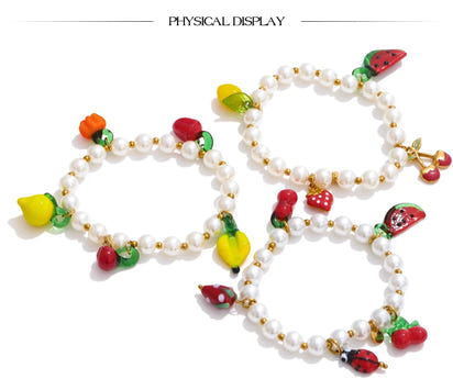 Fruity Bead Charm Bracelets