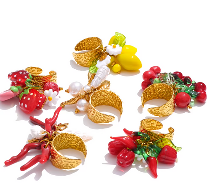 Fruity Trio Adjustable Ring