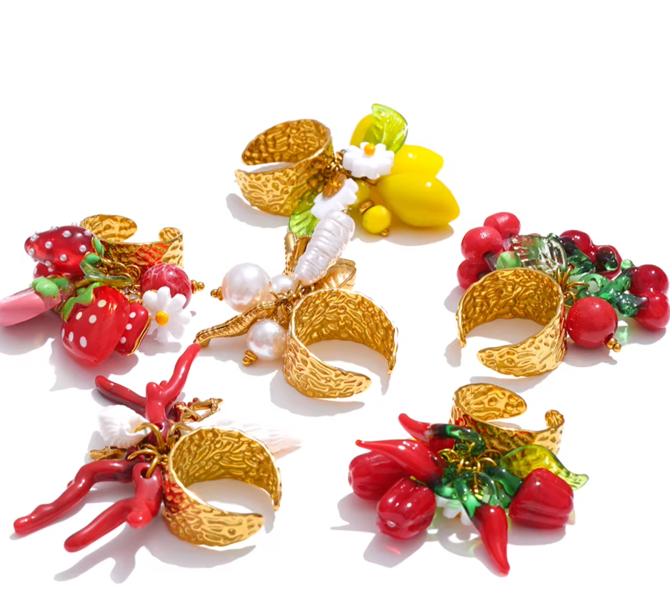 Fruity Trio Adjustable Ring
